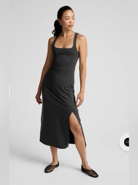 Beyond Yoga Women’s Featherweight At The Ready Square Neck Midi Dress Large